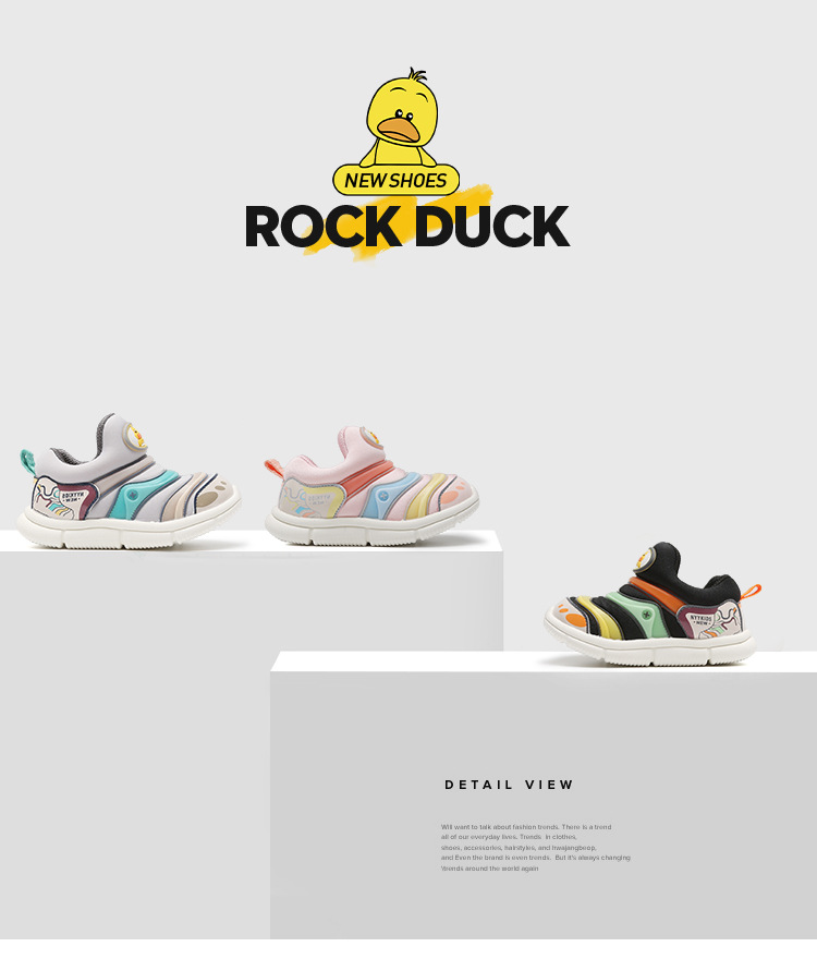Scarpe da ginnastica Caterpillar antiscivolo e traspiranti da bambino di marca Little Yellow Duck, leggere per ragazze, primavera e autunno_voghion.com