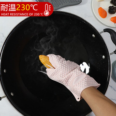 Silicone heat-resistant oven mitt large microwave oven insulating glove baking colorful anti-slip glove wholesale