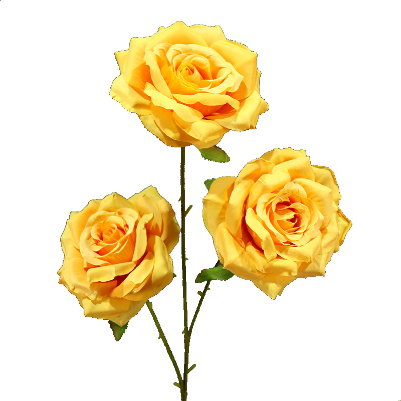 Serie de bodas de rosas amarillas Material floral de simulación Centro comercial de bodas Fondo de decoración de ventana Guía de ruta Arreglo floral Arreglo floral Arreglo floral