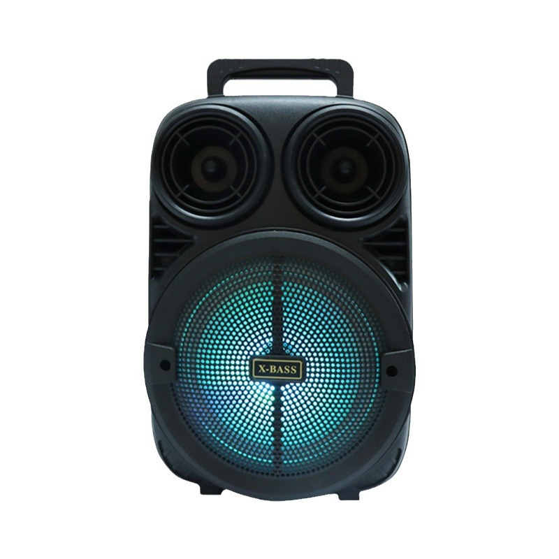Altavoz Bluetooth portátil para exteriores con subwoofer, micrófono y función de karaoke para bailes de salón.