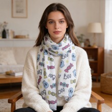 ��ʥ��Ԫ��ӡ��Ůʿɴ�� ������ó����ɴΧ�� Halloween scarf