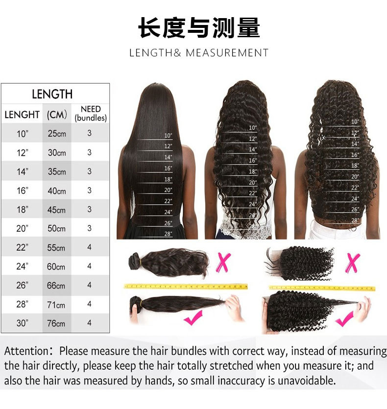 Straight human hair 13*4/4*4closure 前蕾丝假发真人发蕾丝发块详情22