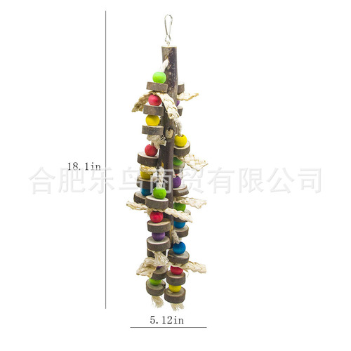 Parrot toy corn leaf with bark wooden hanging chew toy corn leaf biting and climbing toy