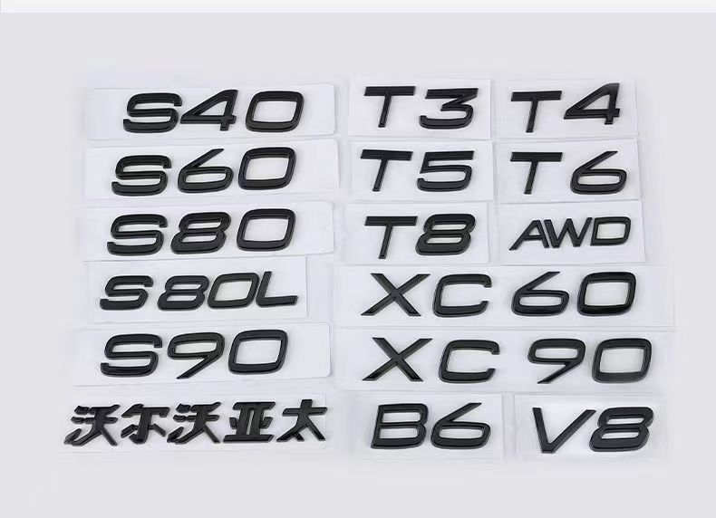 Suitable for Volvo V60S90 S80L Xc60 Xc90 Car Stickers with Volvo English Lettering on the Rear Emblem