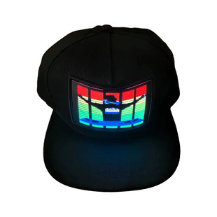 EL cold light luminous cap voice-controlled luminous cap 5 flash battery luminous cap Halloween voice-controlled luminous cap