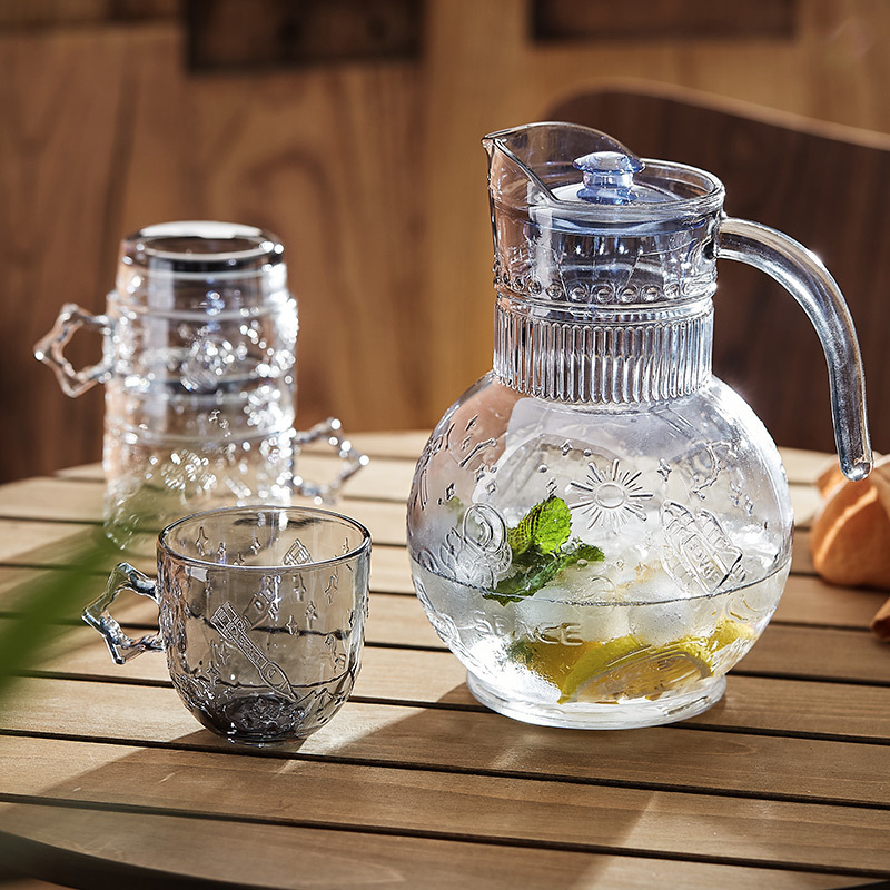 CASC nombre conjunto cielo estrellado taza de vidrio taza de agua conjunto de agua potable hogar de alta apariencia creativa taza apilable conjunto tetera