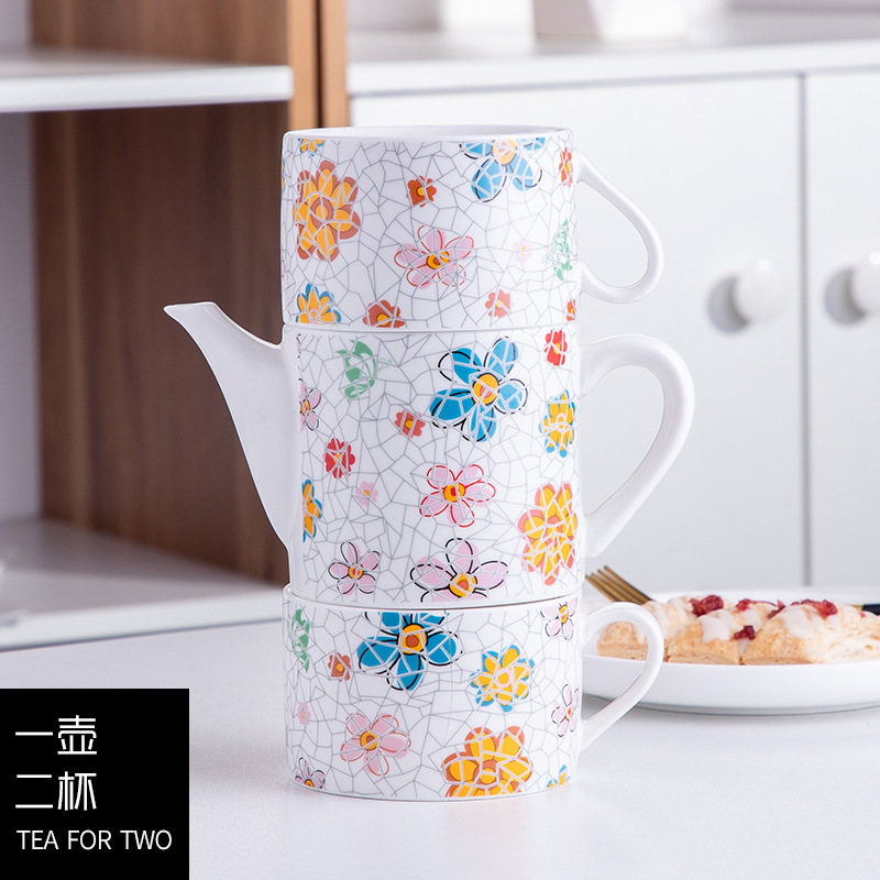 Té DE LA TARDE taza pequeña mano fresca regalo hogar taza de agua de estilo europeo de cerámica flor tetera traje con filtro de té compartimiento