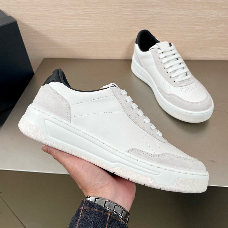 New Casual sneaker Men's Genuine Leather Platform Height Increasing Men's Shoes Elegant All-match Sneakers Lightweight White Shoes Cowhide Shoes