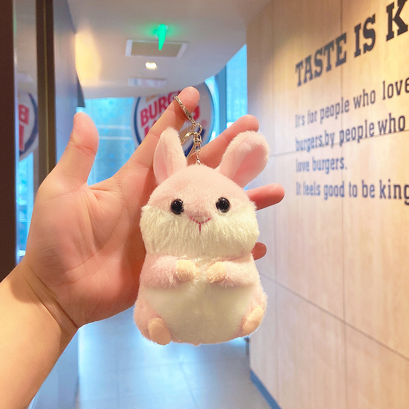 可爱仓鼠兔钥匙扣挂饰玩偶书包挂件毛绒玩具批发迷你布娃娃小公仔|undefined