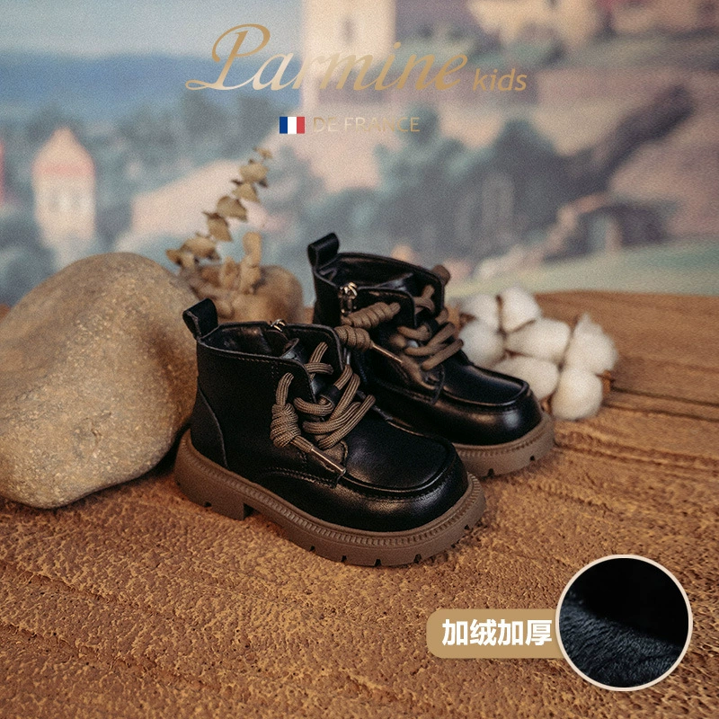 Детская жареная улица, иностранная корейская версия сапоги Martin 2022 зимние новые детские обувь для мальчиков и девочек, детская обувь ретро маленькие кожаные сапоги