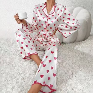 Bestselling Love Printed Pajamas, Pants, Long Sleeves Set