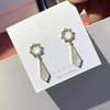 Advanced silver needle, tie, earrings, silver 925 sample, light luxury style, high-quality style, internet celebrity, fitted