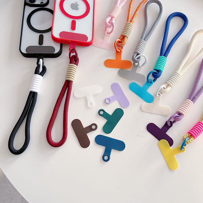 Mobile phone chain mobile phone gasket diagonal back mobile phone lanyard clip mobile phone case card buckle accessories hanging patch soft