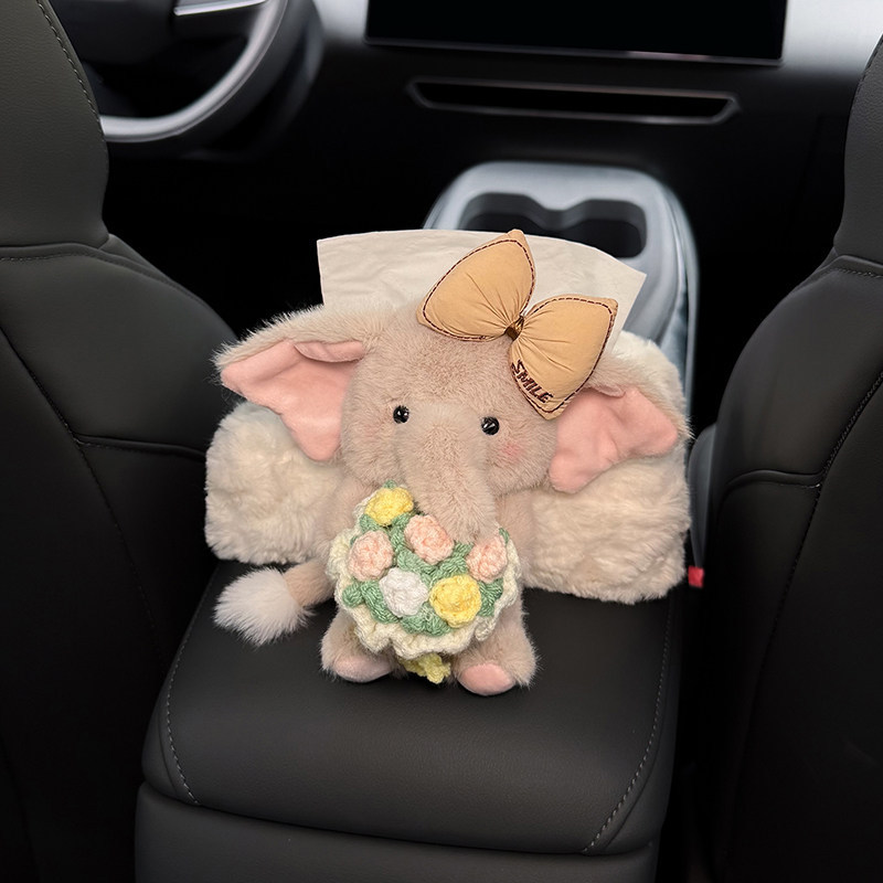 2026 New Model Car Tissue Box, Car-Mounted Hanging Tissue Bag, Headrest Tissue Box for Front and Rear Seats, Cute for Girls