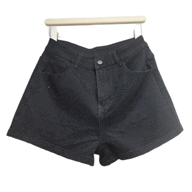 Pantalones Cortos Jeans para Mujer Denim de Poliéster con Diamantes de Imitación image 5