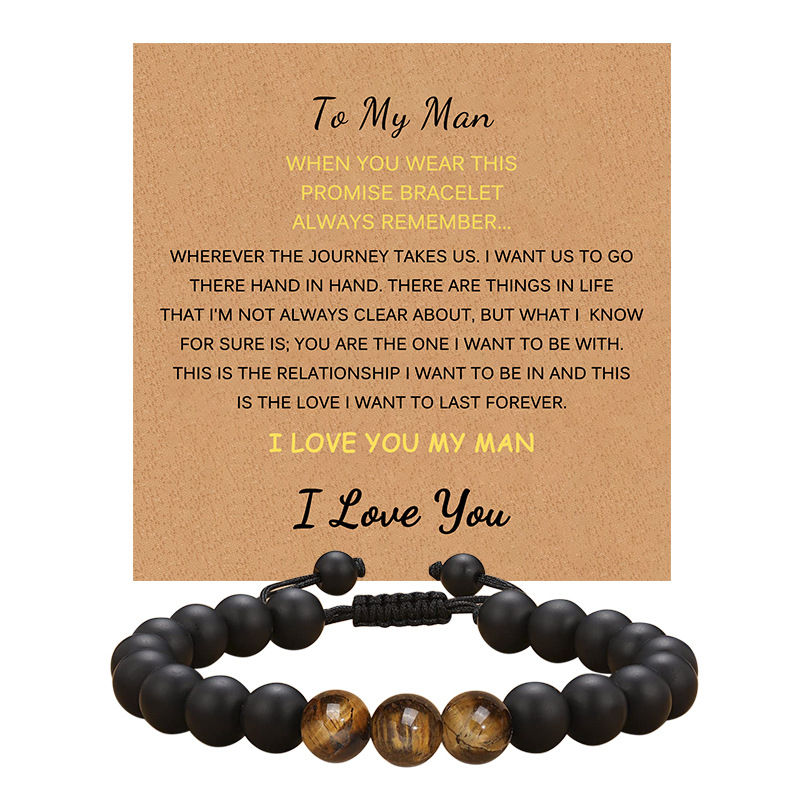 rope, Tiger Eye Material Simple Style Geometric Rope Tiger Eye Men'S Bracelets Men Beaded Bracelets