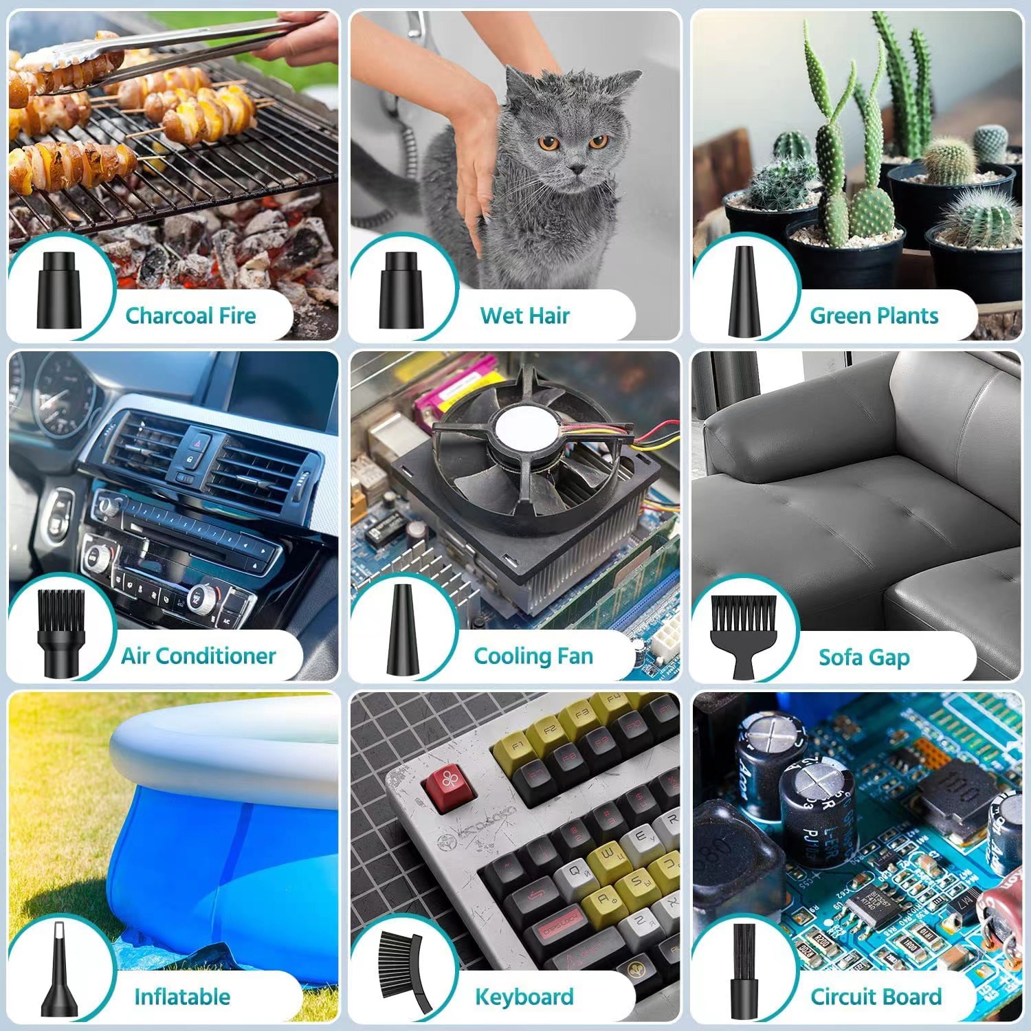 Cross-border new product car vacuum cleaner high-power keyboard dust blower Wireless USB charging car handheld dust blower