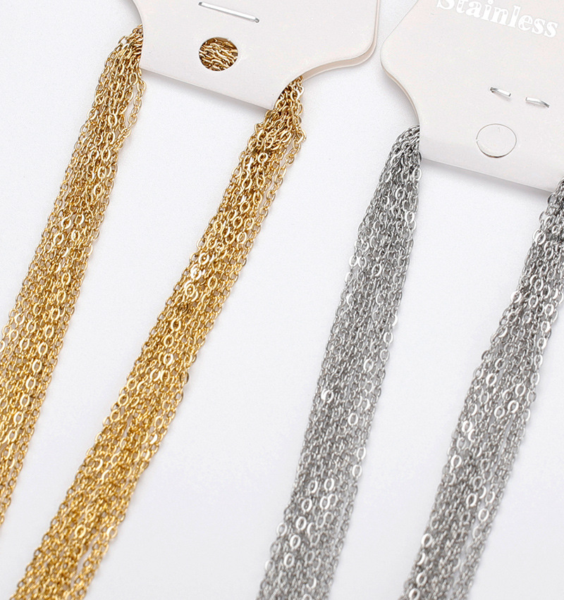 8g Weight Chain Jewelry Making Type DIY Jewelry Accessories Classification 1 Piece Quantity Titanium Steel Material Solid Color Pattern Plating Design Simple Style Style 1 Piece Titanium Steel Solid Color Chain