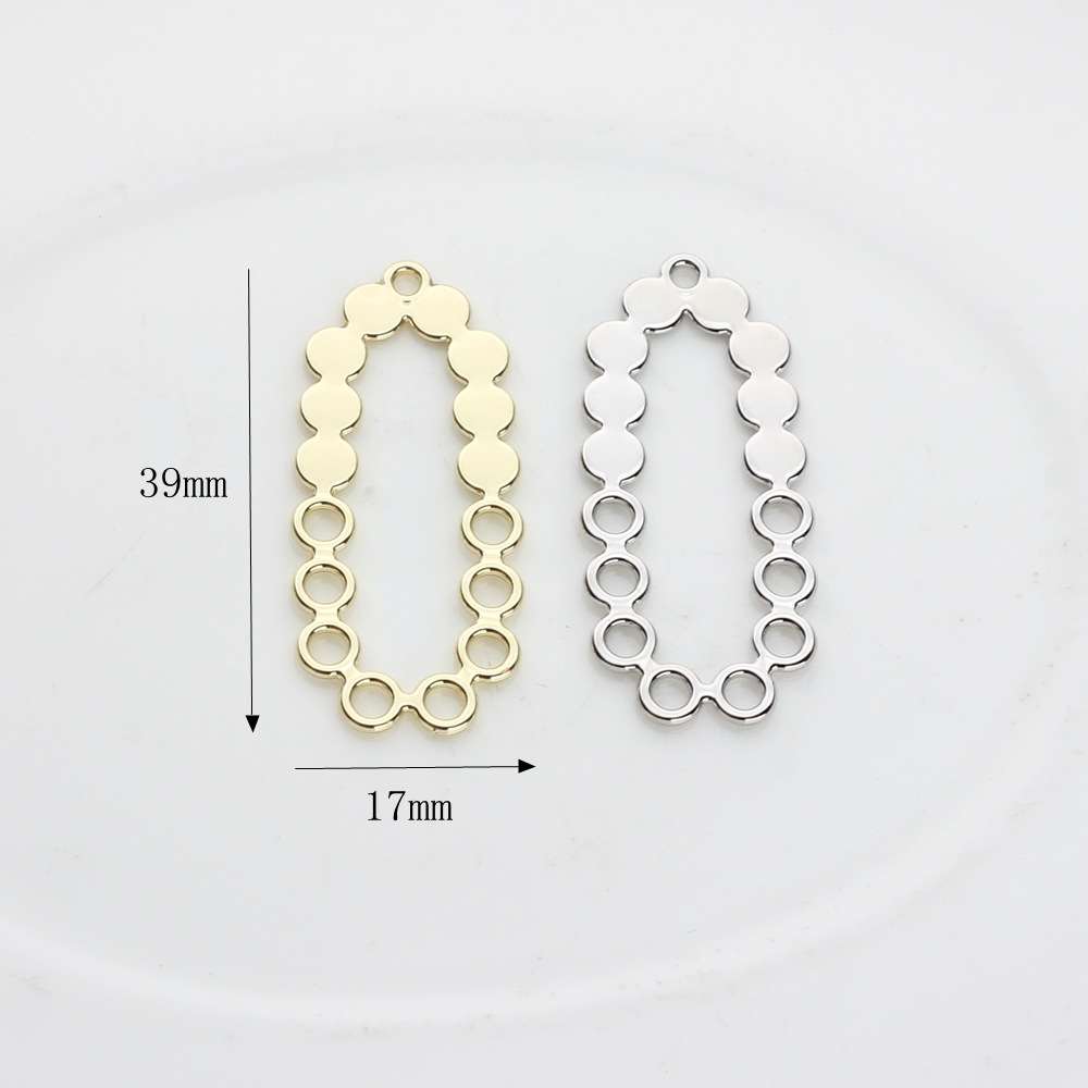 Aleación de estilo coreano irregular hueco oval punto forma colgante accesorios DIY joyería pendientes accesorios material