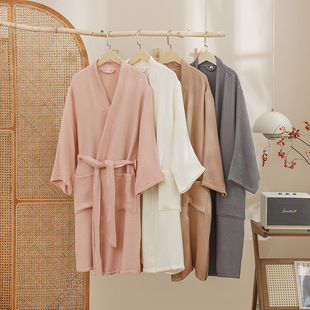 New Gauze Bathrobe Summer Men's and Women's Soft Bathrobe Long Men's Water Absorbent Quick-drying Couple's Style Adult Nightgown