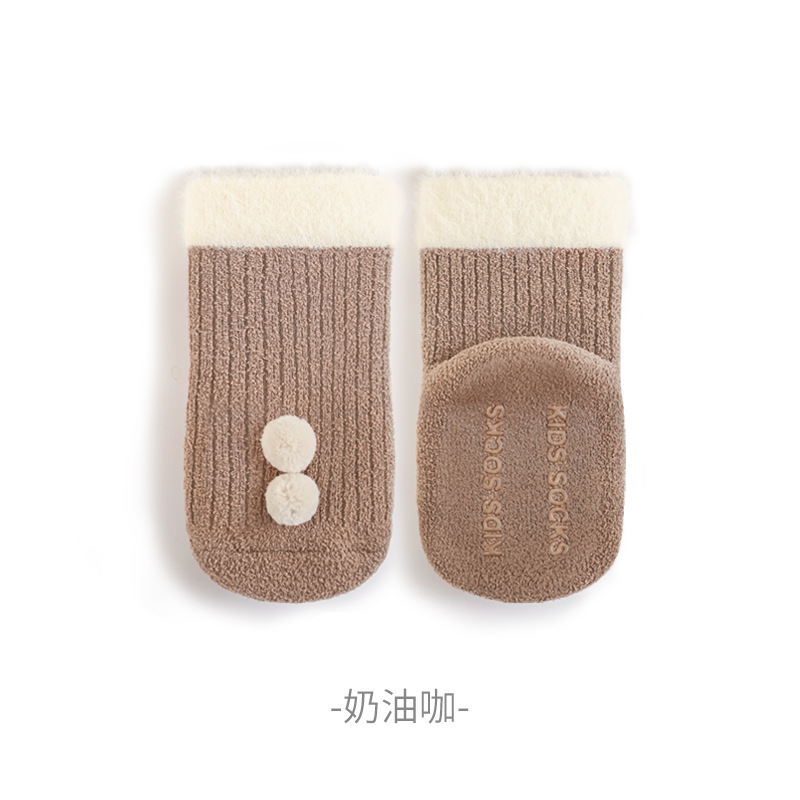 Calcetines de recién nacidos otoño-invierno más calcetines de lana para niños de color sólido, calcetines calientes para bebés y niños pequeños image 10