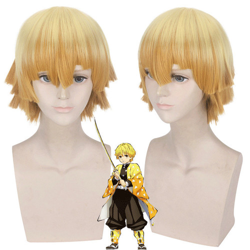 Manufacturer wholesale Demon Slayer: Kimetsu no Yaiba all members COS wigs Zenitsu Zenitsu anime wig Kamado Nezuko cos wig