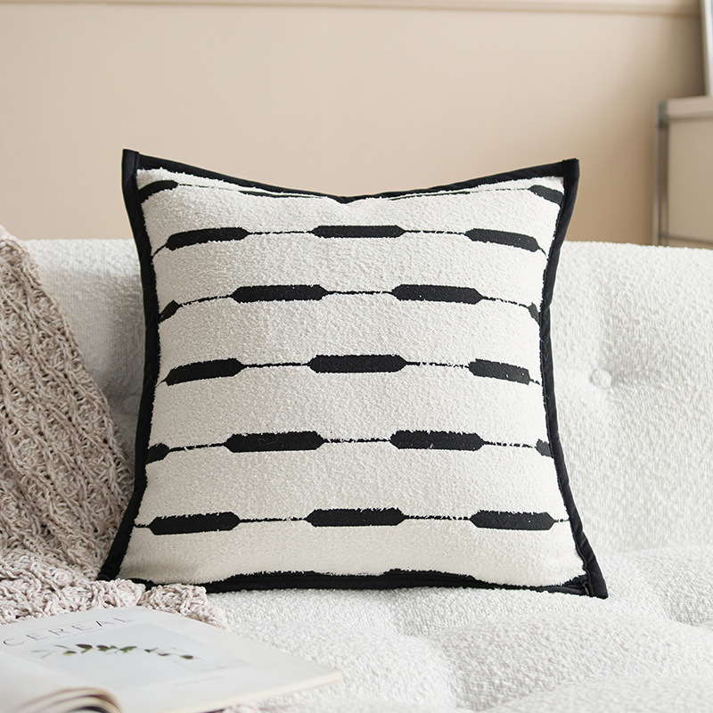Almohada simple y versátil Almohada ligera y de lujo de alta gama Almohada de sensación de tela nórdica Cama Sala de estar Sofá Funda de almohada Cojín con núcleo