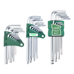 Hexagonal wrench set ball head wrench 9-piece set hexagonal matte L-shaped plum blossom rice chrome vanadium steel hexagonal metric