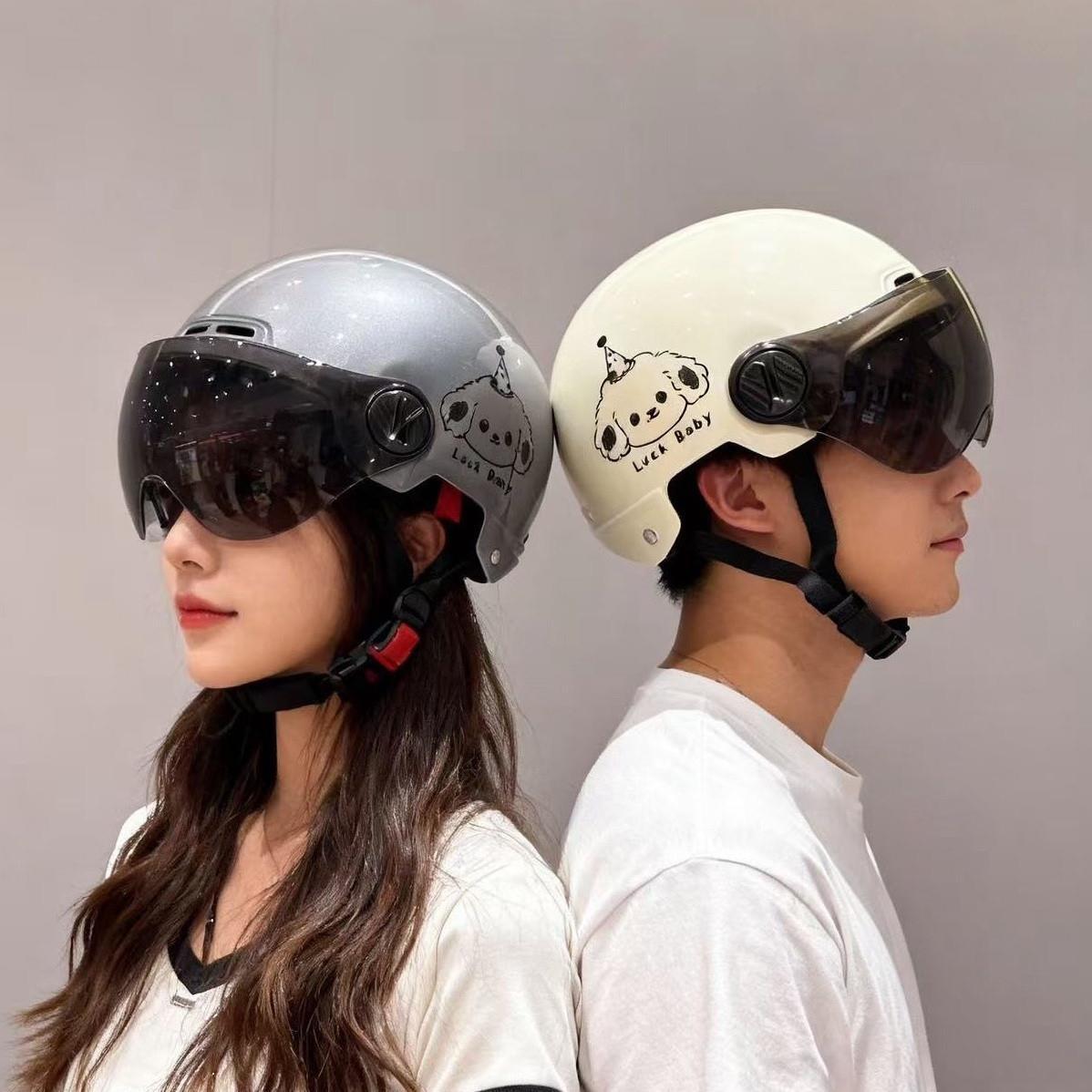 National standard certified electric vehicle helmet for men and women, motorcycle summer safety helmet, sun protection, suitable for all seasons, half helmet