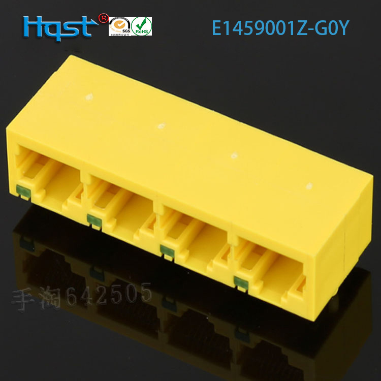 RJ45 connector long non-screen with single lamp without network filter 1*4 four-port crystal head network socket