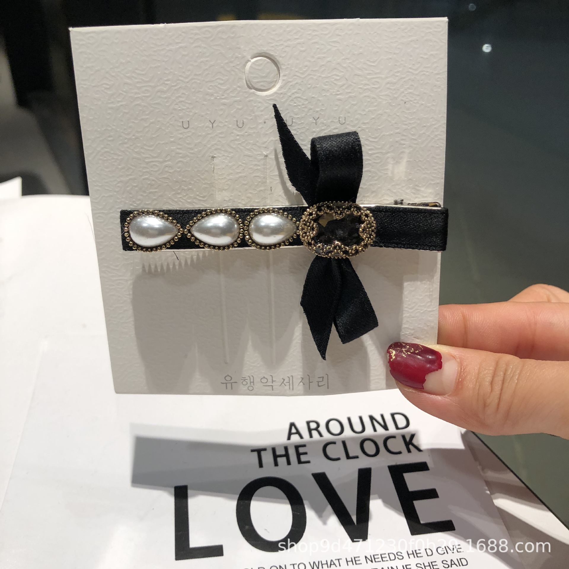 Japanese-style mesh pearl bow hair tie hair clips, sweet and versatile hair bands, soft girl hair accessories, headwear clips, duckbill clips pic 15