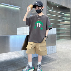 男童夏季網紅炸街套裝2024新款中大童兒童夏款帥氣男孩時髦夏裝潮