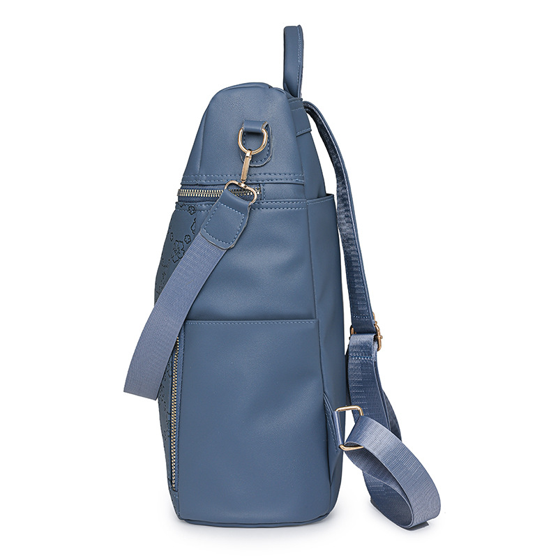 2025 nueva mochila de PU para mujer casual de moda clásica retro de gran capacidad mochila escolar para estudiantes