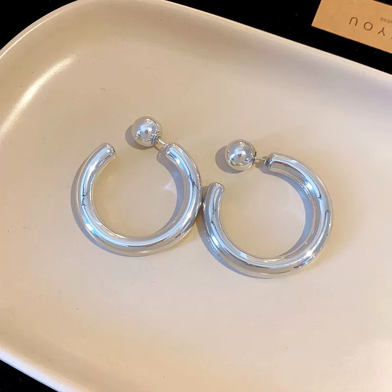 Серебряная игла, дизайн серьги, стиль легкой роскоши, стиль высокого качества, оптом