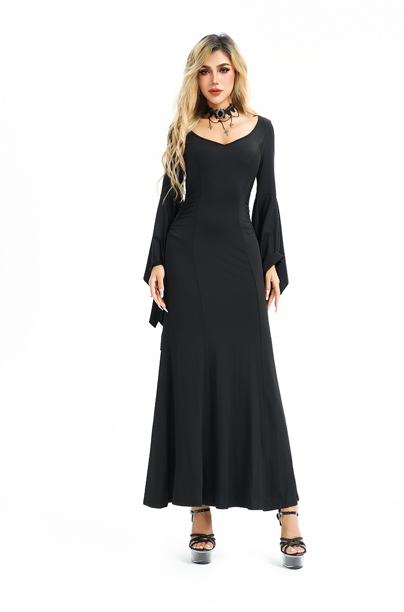 Halloween Costume In European And Style, American Hot Girl Nightclub Queen Bat Sleeve Slim Dress, Dark Gothic Women's_ecoleips.com