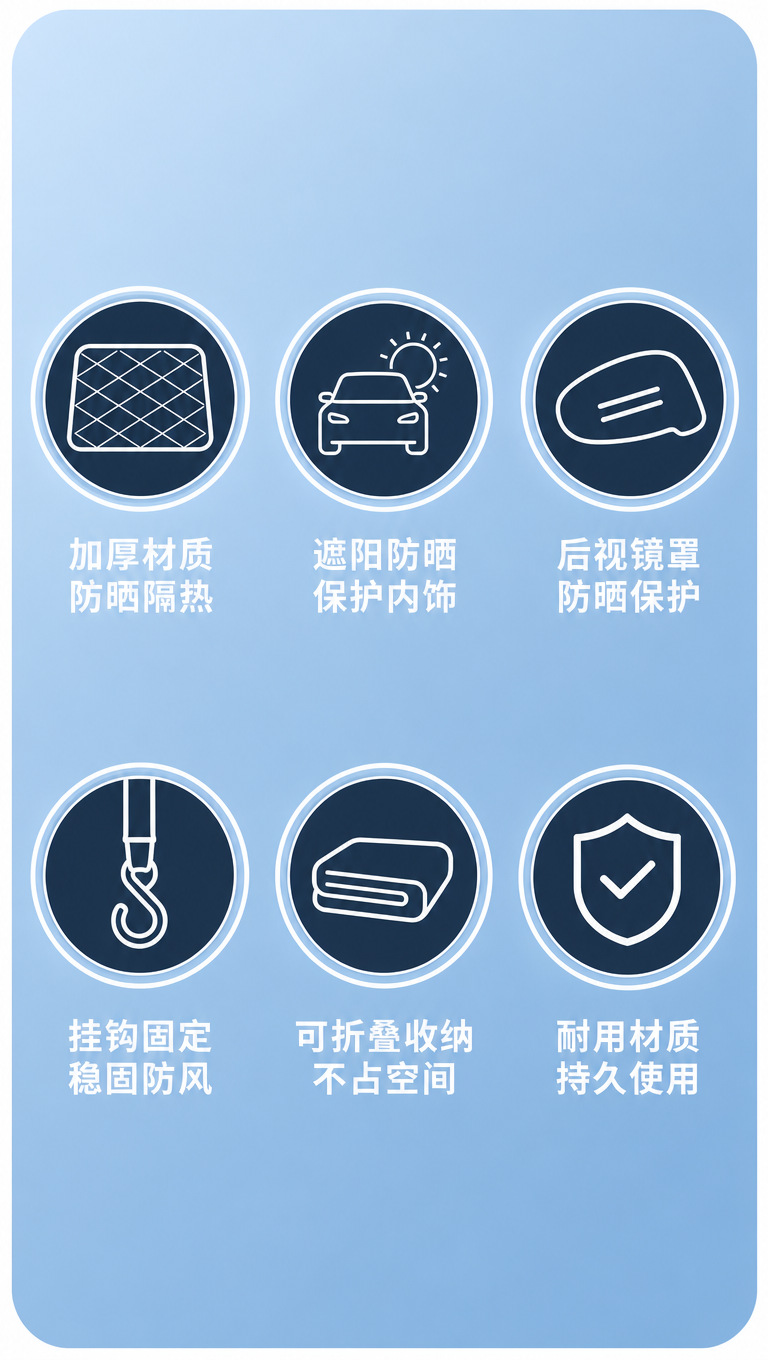 Car windshield anti-freeze cover, car cover, snow cover, snow protection, sun protection, heat insulation, sunshade for sedans and SUVs
