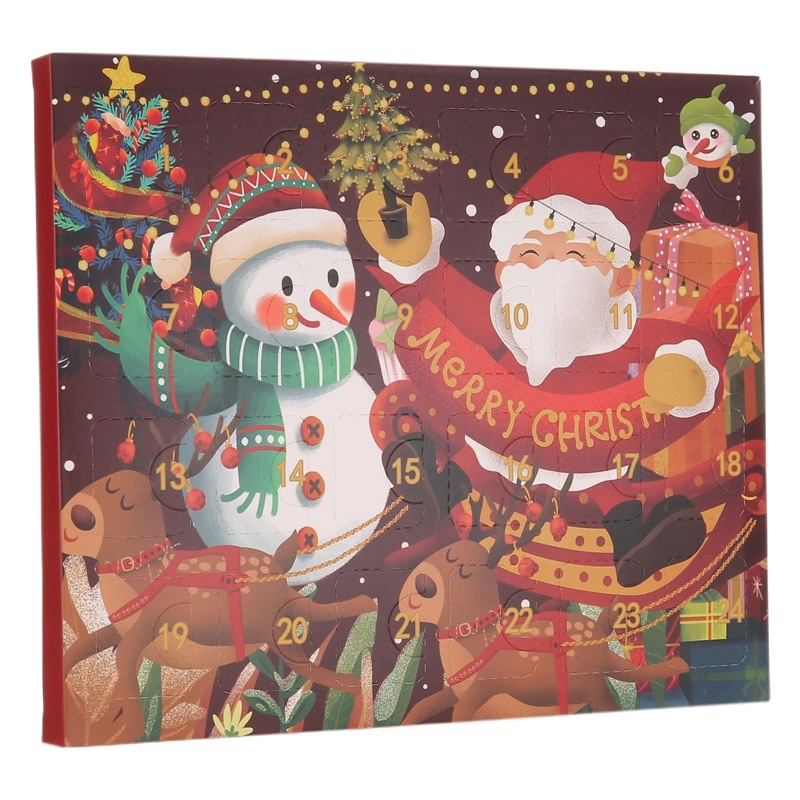 Maida nuevo regalo de la joyería de Navidad Calendario de Cuenta regresiva Adviento DIY pulsera caja de regalo roja caja ciega transfronteriza