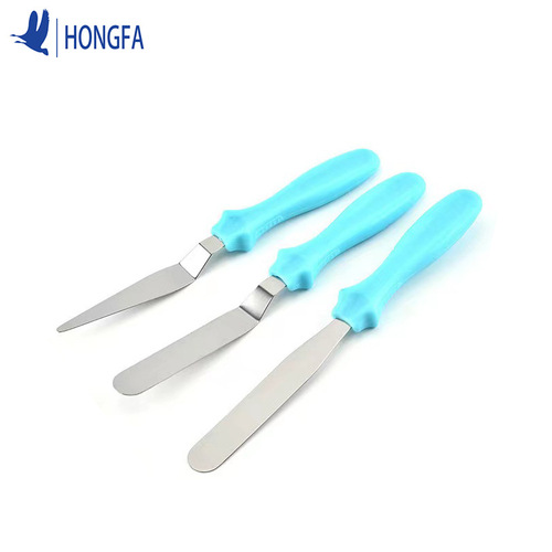 Stainless steel three-piece set cream cake frosting spatulas, sugar coloring dedicated spatulas, cake leveling knives