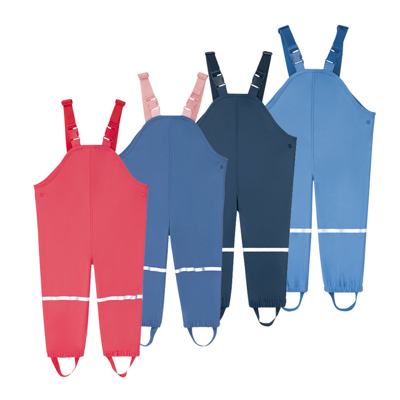 Children's PU Strap Rain Pants Spring Children's Rain Gare Kindergarten Children's Waterproof Breathable Outdoor Russ Children's PU Strap Rain Pants Spring Children's Rain Gare Kindergarten Children's Waterproof Breathable Outdoor Russ