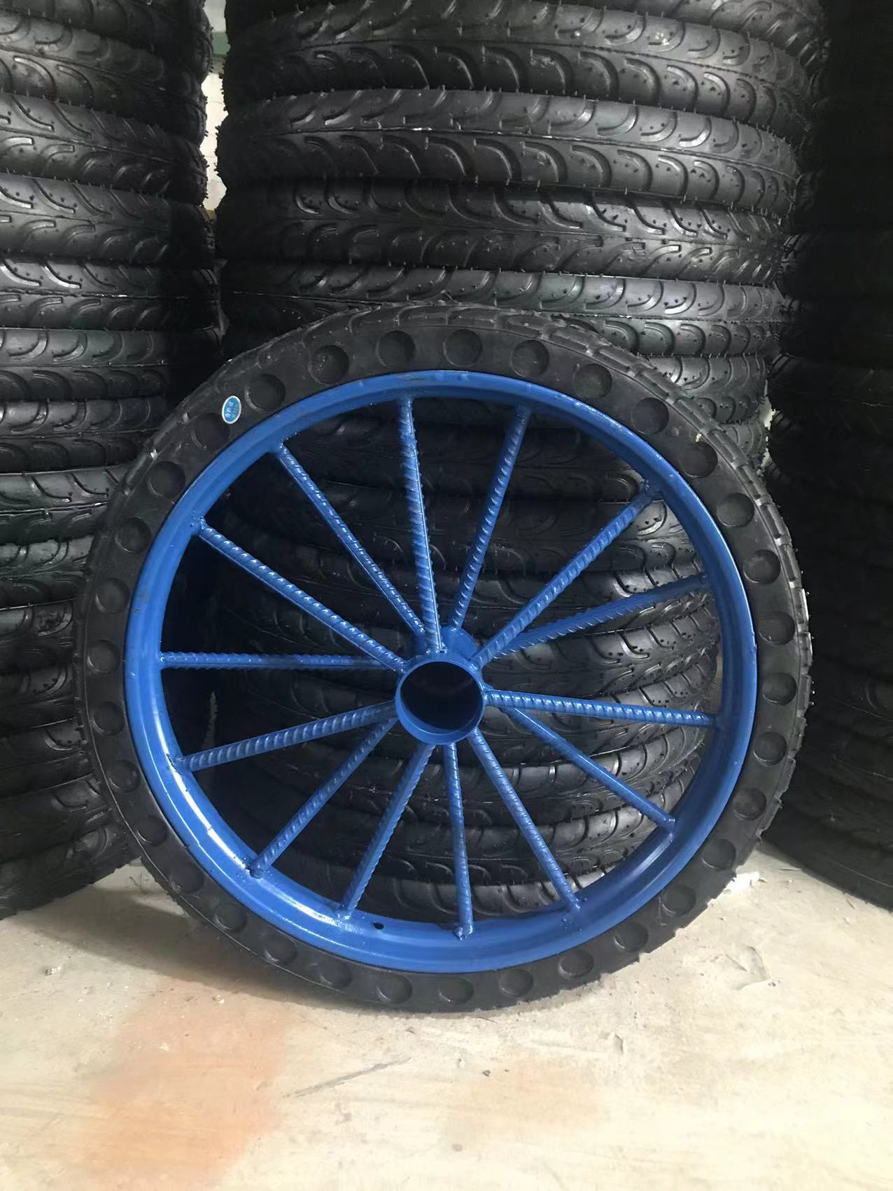 斗车实心轮胎钢筋实心工地手推车全套农用重型300-18高弹性实心胎