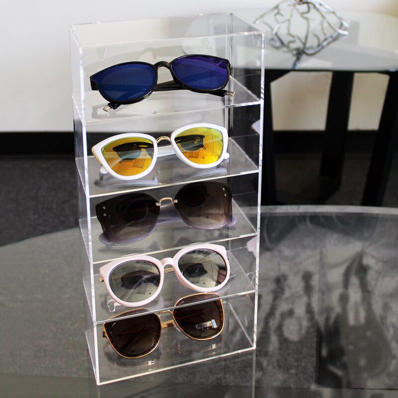 Wall-mounted acrylic glasses box can be installed display box 5 sets of sunglasses glasses display box sunglasses holder