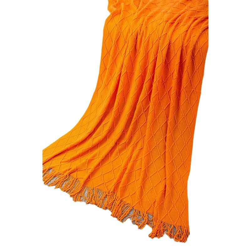 Knitted Throw Blanket, Universal Sofa & Bed, Tassel Edge, Multi-Size/Color Options