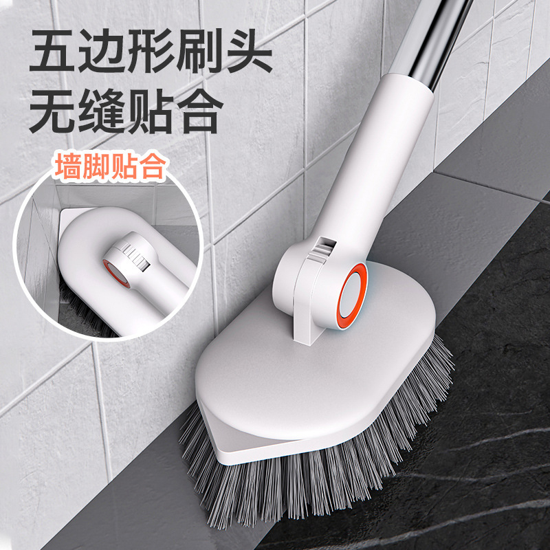 Floor Brush Bathroom Tile Brush Cleaning Brush Toilet Brush Floor Hard Hair Long Handle Washing Bathtub Floor Sewing Toilet Brush