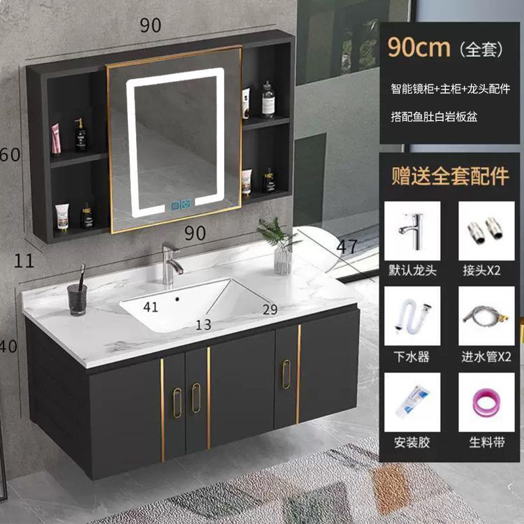 Espacio aluminio tocador tocador tocador tocador armario integrado tabla de roca encimera lavabo lavabo mueble de baño mueble de baño