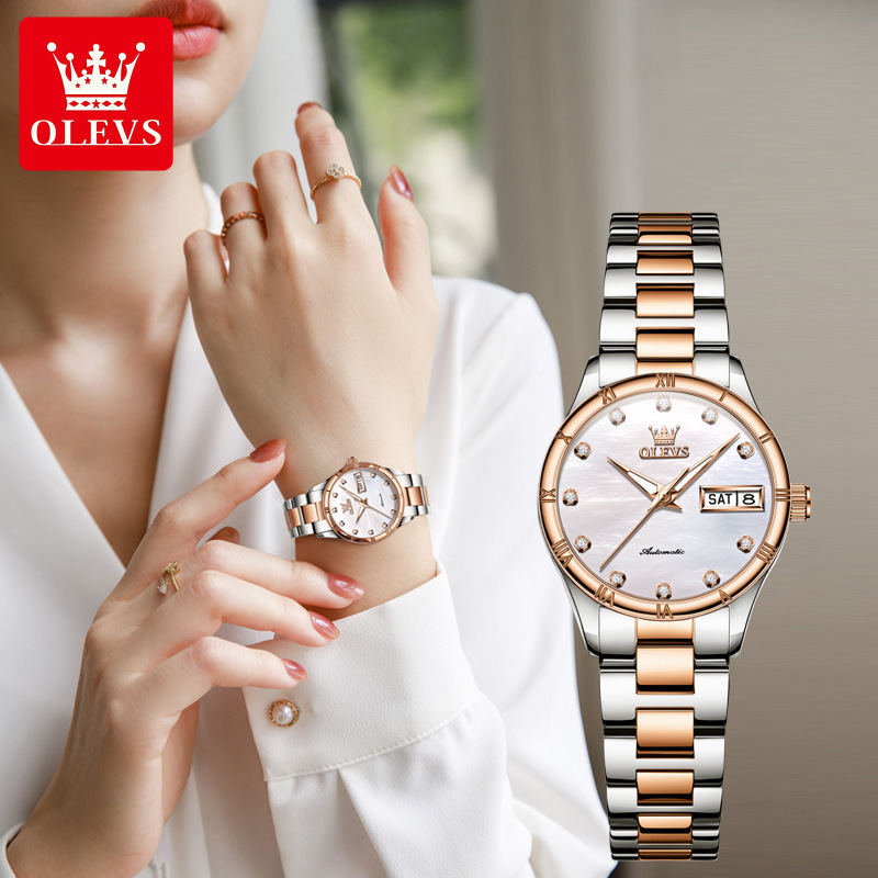 Swiss Official Authentic Qinlang Watch Celebrity Endorsement Mechanical Watch with Diamond Scale Simple Luminous Ladies Watch