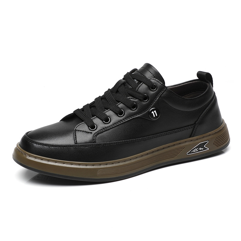 Men's Casual Leather Sneakers - Comfortable Soft-soled Shoes_voghion.com