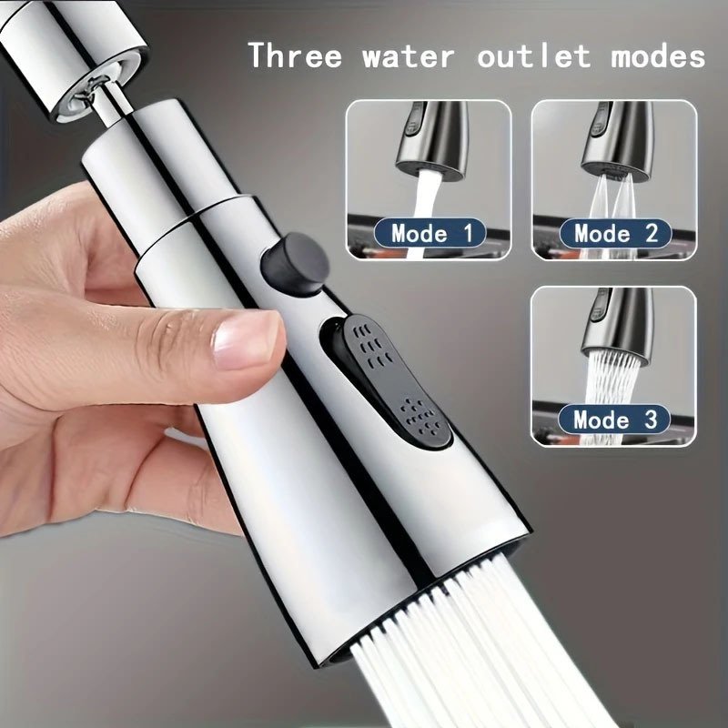 Kitchen faucet lengthened extender small waist pressurized double knife scraping anti-splash bubbler universal rotating nozzle Kitchen faucet lengthened extender small waist pressurized double knife scraping anti-splash bubbler universal rotating nozzle