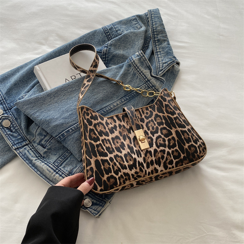 Bolso de leopardo de alto valor de cara nicho para mujeres 2024 nuevo popular bolso de brazo de hombro de estilo caliente bolso de mano