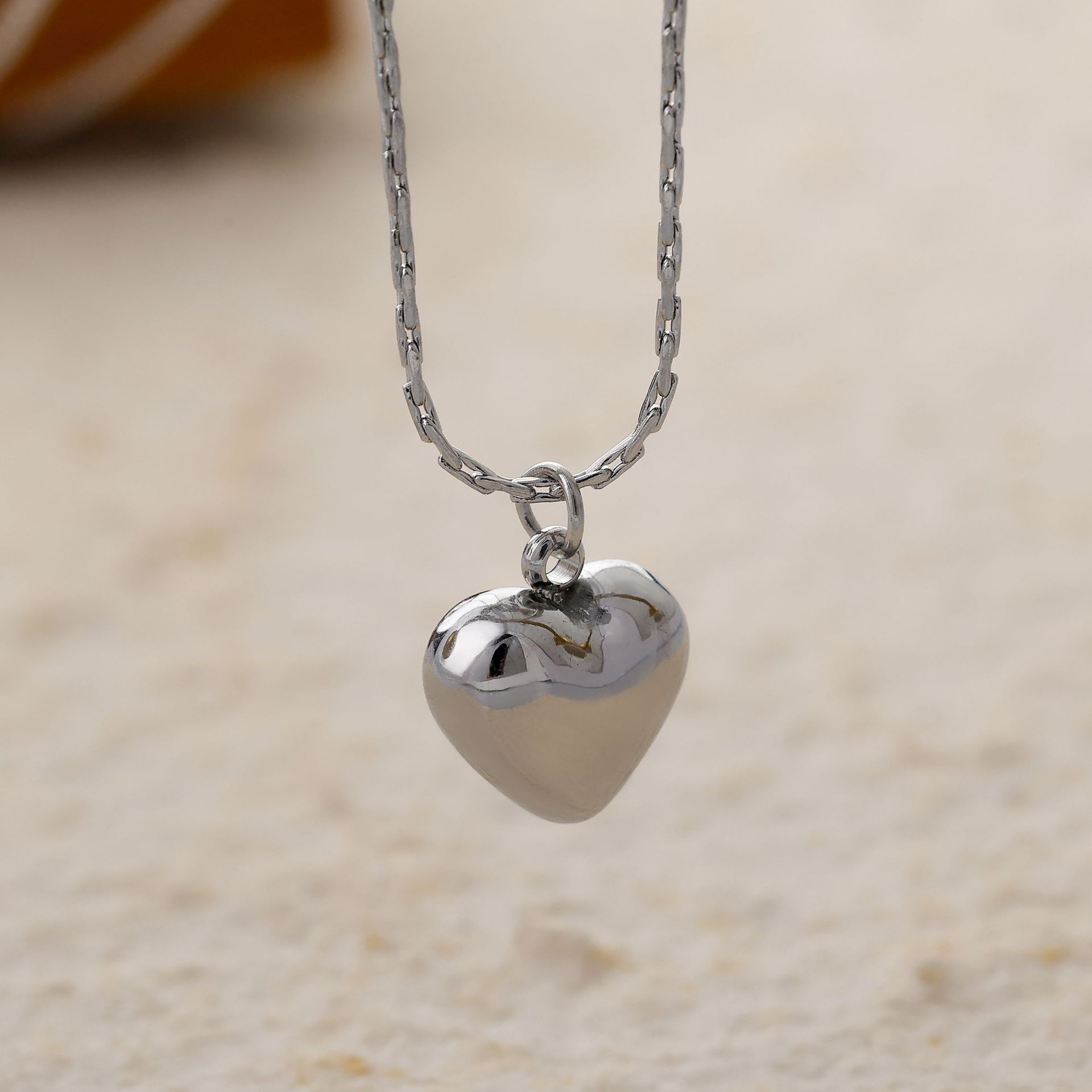 Titanium Steel Chain Material 1 Piece Quantity Holiday, Daily Occasion Wholesale Jewelry Classic Style Heart Shape Titanium Steel Plating Pendant Necklace
