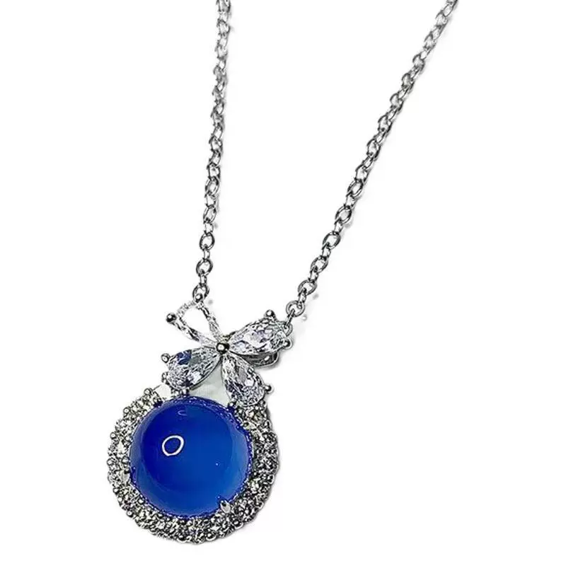 Stone inlay, pendant for princess, silver agate silver washing, wholesale